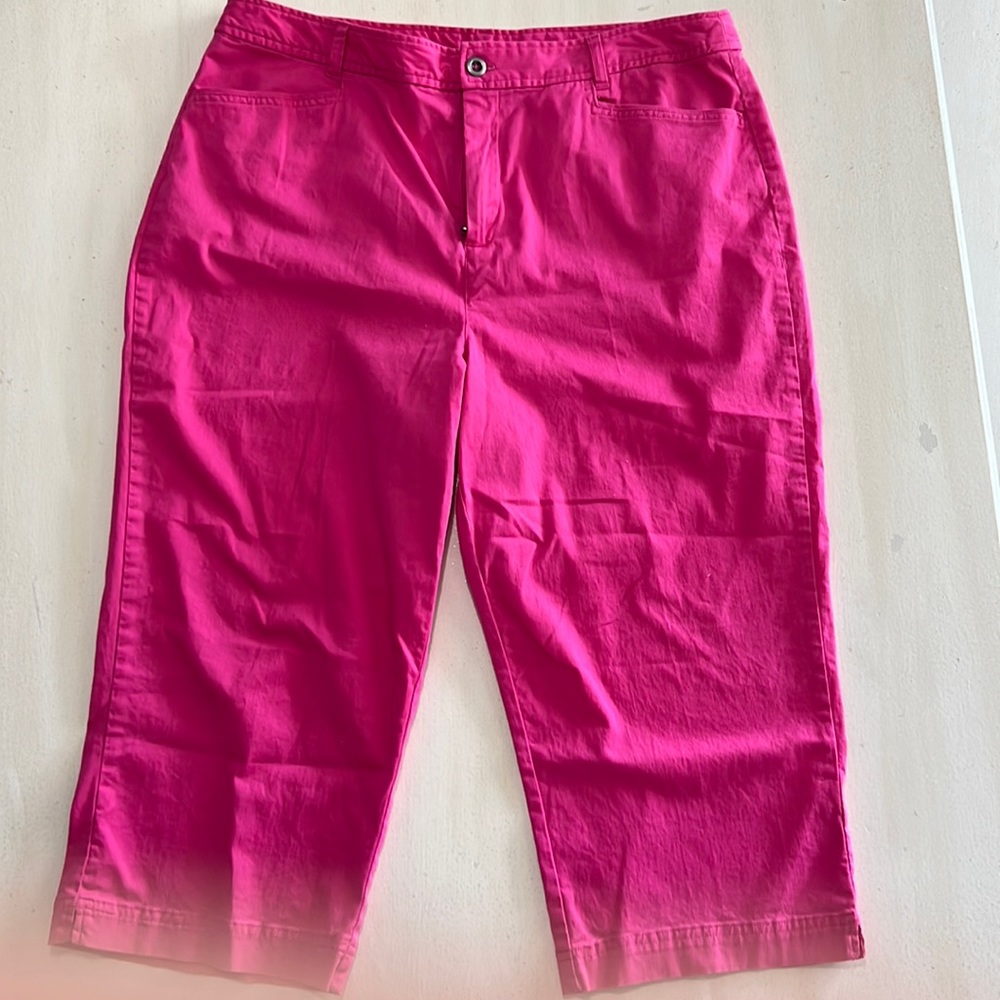 Christopher & Banks light weight capris pants, pink, size 16.